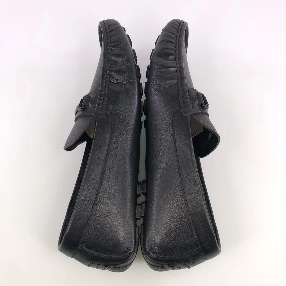 Zanzara Filbert Black Leather Loafer Shoes